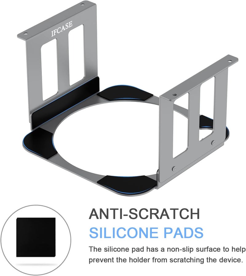 IFCASE Aluminum Under Desk Mount for Mac Studio M4 M3 M2 M1 Max, Ultra with Anti-Scratch Pad (Silver) - Image 4